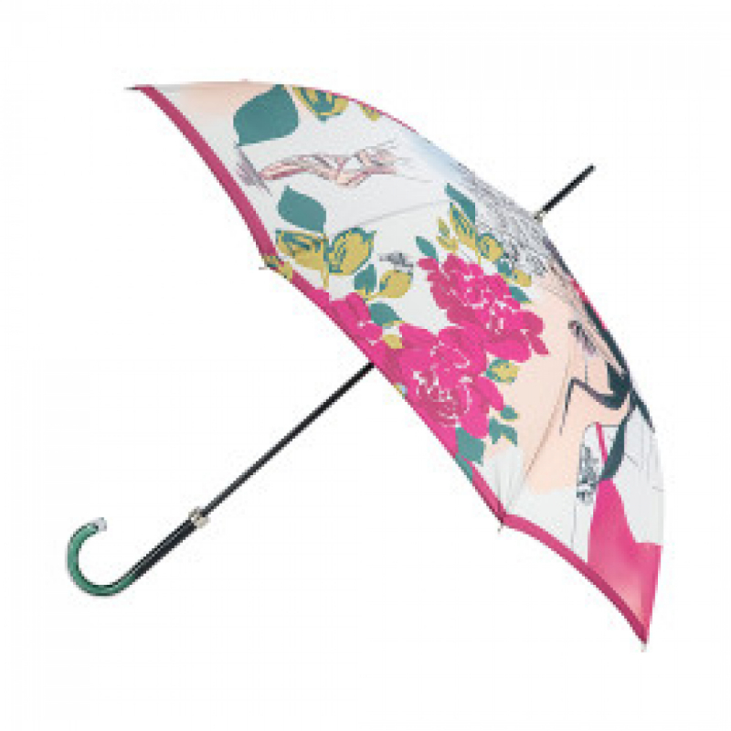 Parapluie grand manuel imprimé blanc & rose Ballerine Opéra Paris Piganiol - léger & résistant
