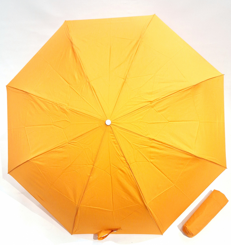 Parapluie français mini pliant automatique open close uni orange Vaux - Grand & résistant