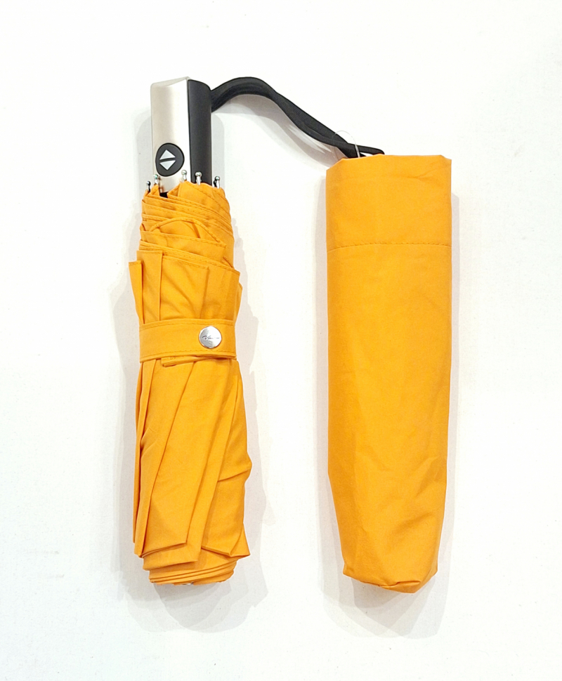 Parapluie français mini pliant automatique open close uni orange Vaux - Grand & résistant
