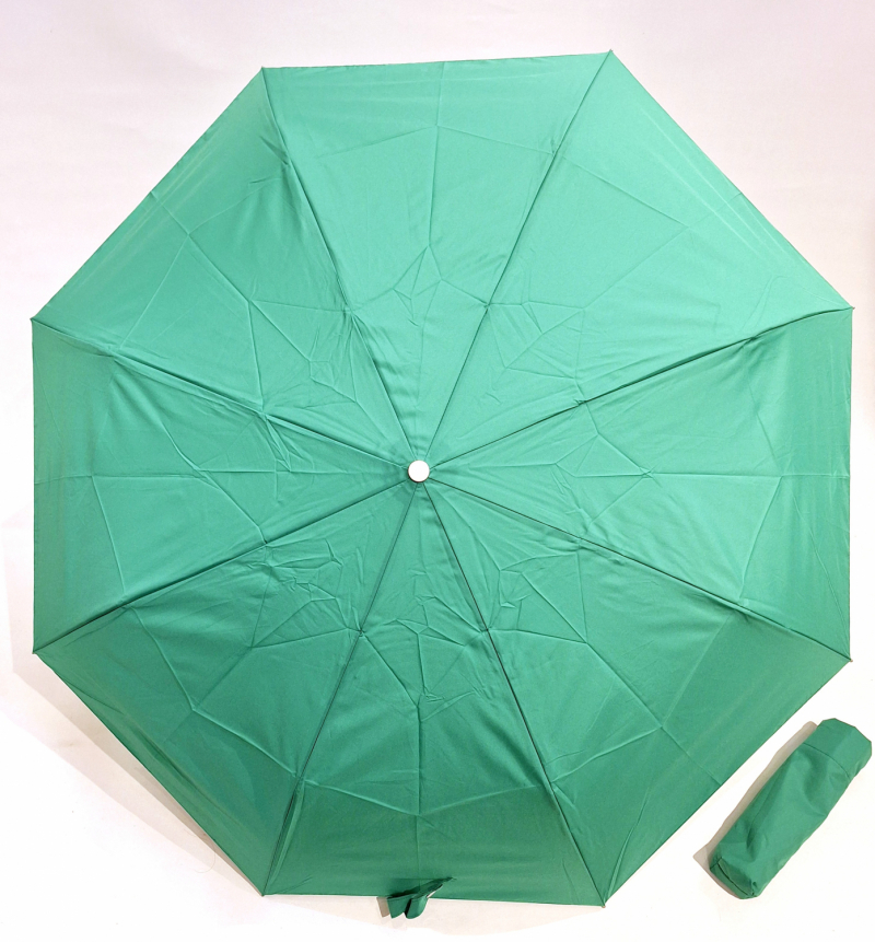 Parapluie français mini pliant automatique open close uni Vert Vaux - Grand & résistant