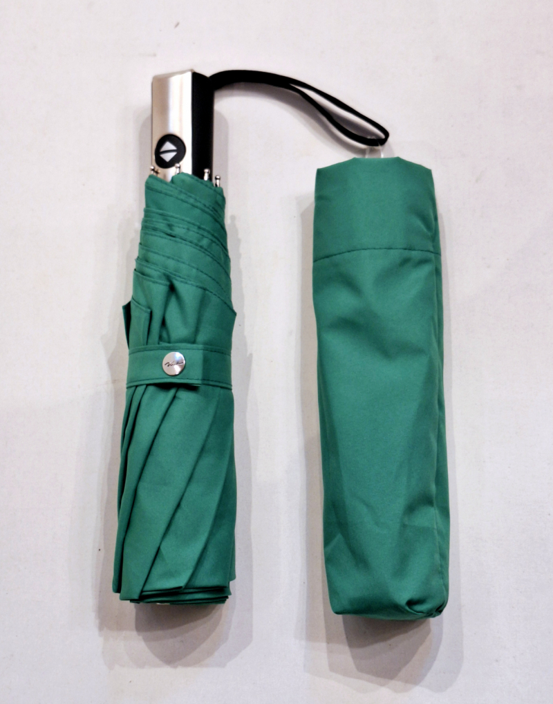 Parapluie français mini pliant automatique open close uni Vert Vaux - Grand & résistant