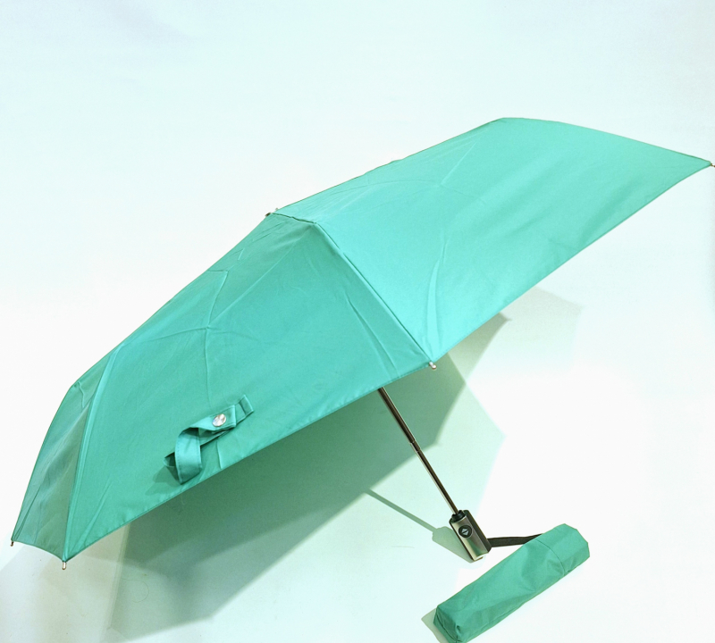 Parapluie français mini pliant automatique open close uni Vert Vaux - Grand & résistant