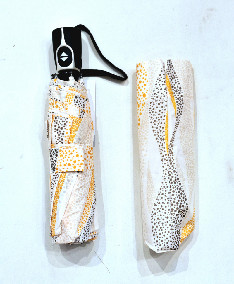 Parapluie pliant mini automatique ouvré fermé blanc jaune graphique lumineux Doppler- Léger & solide