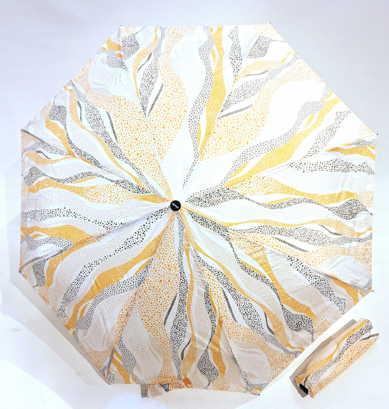 Parapluie pliant mini automatique ouvré fermé blanc jaune graphique lumineux Doppler- Léger & solide