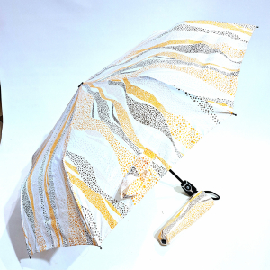 Parapluie pliant mini automatique ouvré fermé blanc jaune graphique lumineux Doppler- Léger & solide