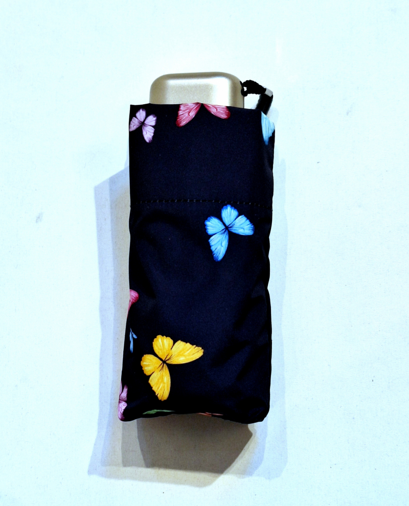 Parapluie de poche micro plat papillon coloré Vaux français - Petit 16cm - Léger manuel & 7 brches résistant - Top qualité