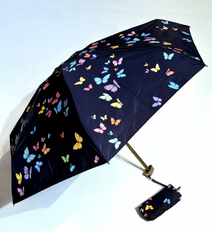 Parapluie de poche micro plat papillon coloré Vaux français - Petit 16cm - Léger manuel & 7 brches résistant - Top qualité