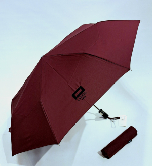  Parapluie Lancel mini pliant automatique uni bordeaux pg cuir noir + Logo - Français - Grand & solide