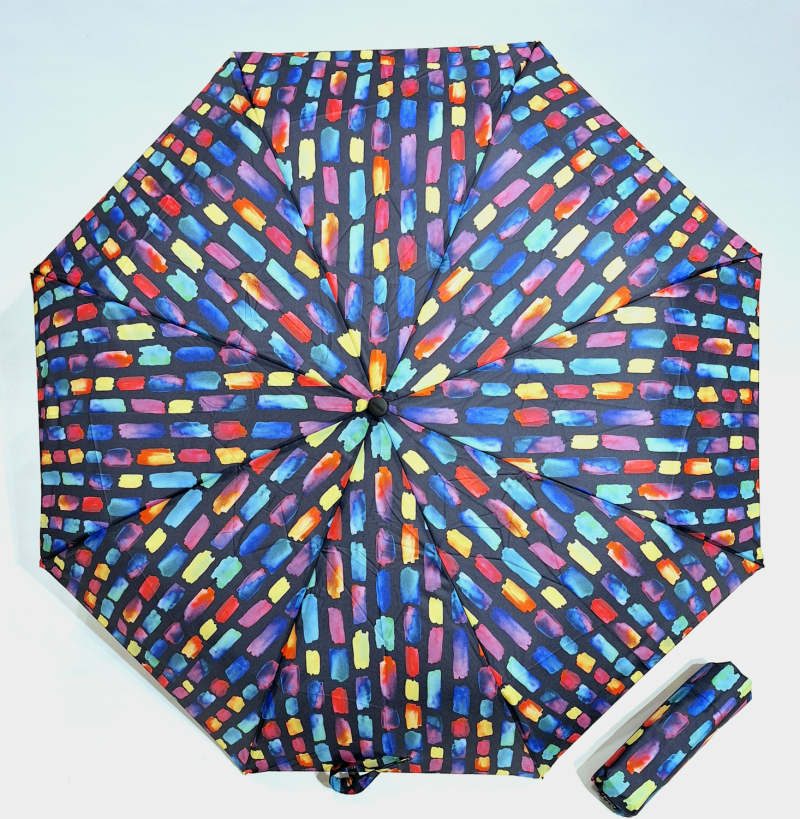 Mini parapluie pliant A200 Knirps automatique ouvré fermé noir imprimé coloré - Garantie 5ans - Léger & pas cher