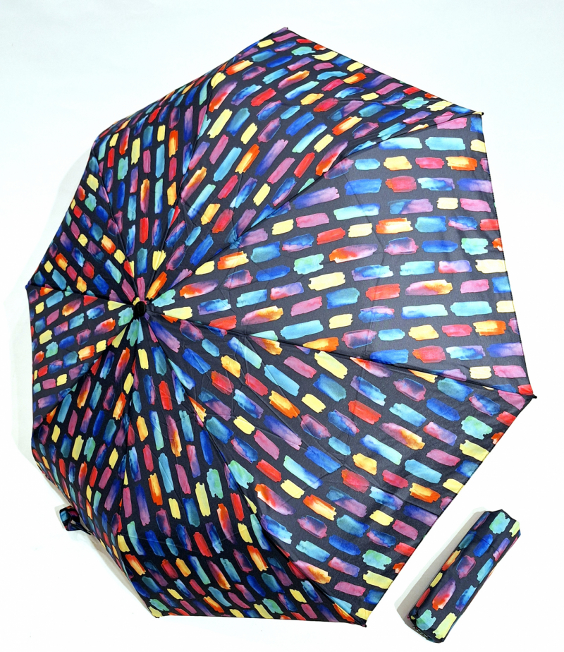 Mini parapluie pliant A200 Knirps automatique ouvré fermé noir imprimé coloré - Garantie 5ans - Léger & pas cher