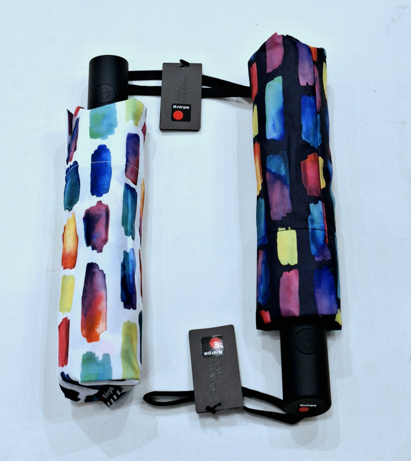 Mini parapluie pliant A200 Knirps automatique ouvré fermé noir imprimé coloré - Garantie 5ans - Léger & pas cher