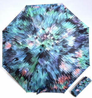 Mini parapluie pliant T200 Knirps automatique ouvré fermé imprimé Paon vert - Garantie 5ans - Léger & solide