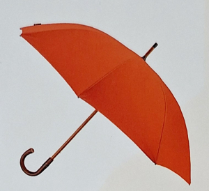 Parapluie Aurillac le berger uni orange anti uv à 100% poignée rustique châtaignier Piganiol - grand & résistant