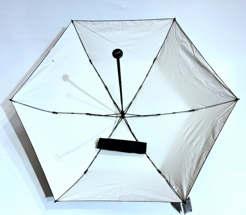 Parapluie anti uv 100% mini Plume NOIR & ivoire - rester à l'ombre - Ultra léger 135g & manuel