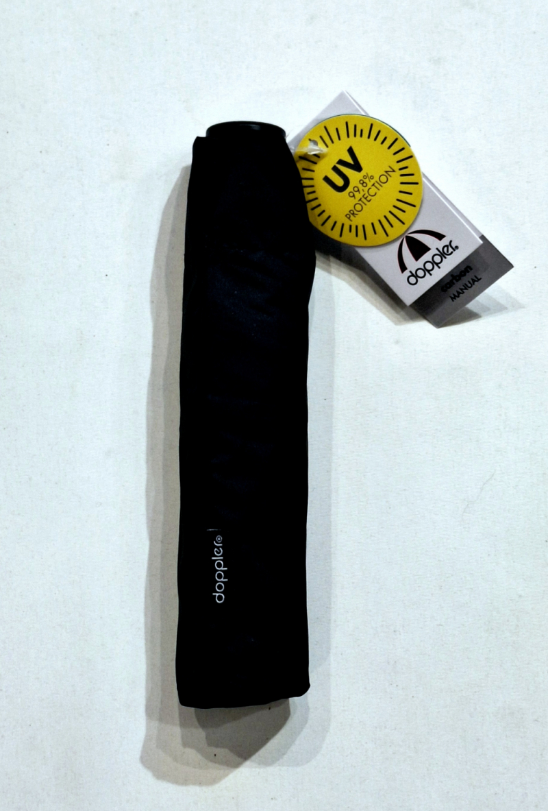 Parapluie anti uv 100% mini Plume NOIR & ivoire - rester à l'ombre - Ultra léger 135g & manuel