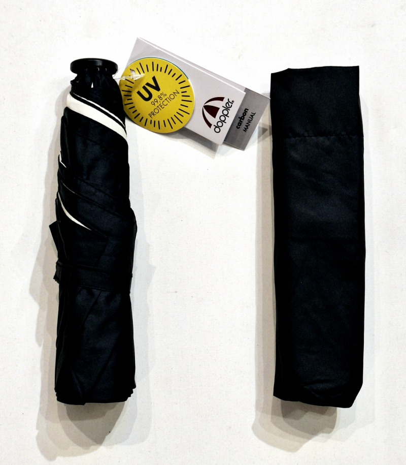 Parapluie anti uv 100% mini Plume NOIR & ivoire - rester à l'ombre - Ultra léger 135g & manuel