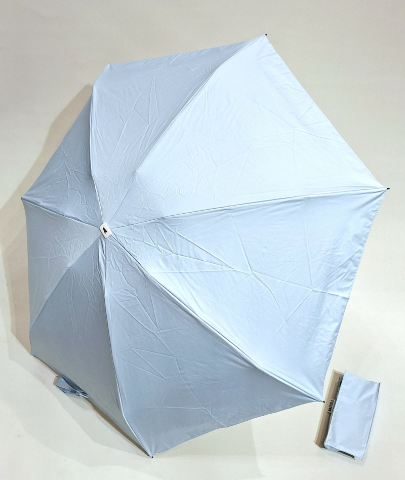 Mini parapluie-ANTI UV 100% uni bleu perle & ivoire Ombrelle Celesta / Anatole - 250g Légère & grande 
