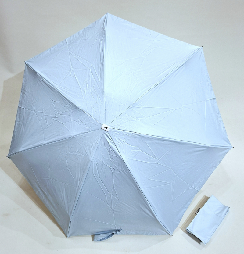 Mini parapluie-ANTI UV 100% uni bleu perle & ivoire Ombrelle Celesta / Anatole - 250g Légère & grande 