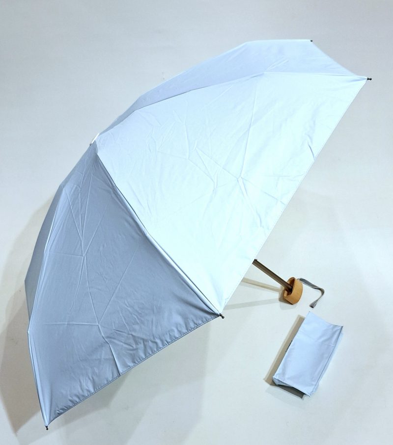 Mini parapluie-ANTI UV 100% uni bleu perle & ivoire Ombrelle Celesta / Anatole - 250g Légère & grande 