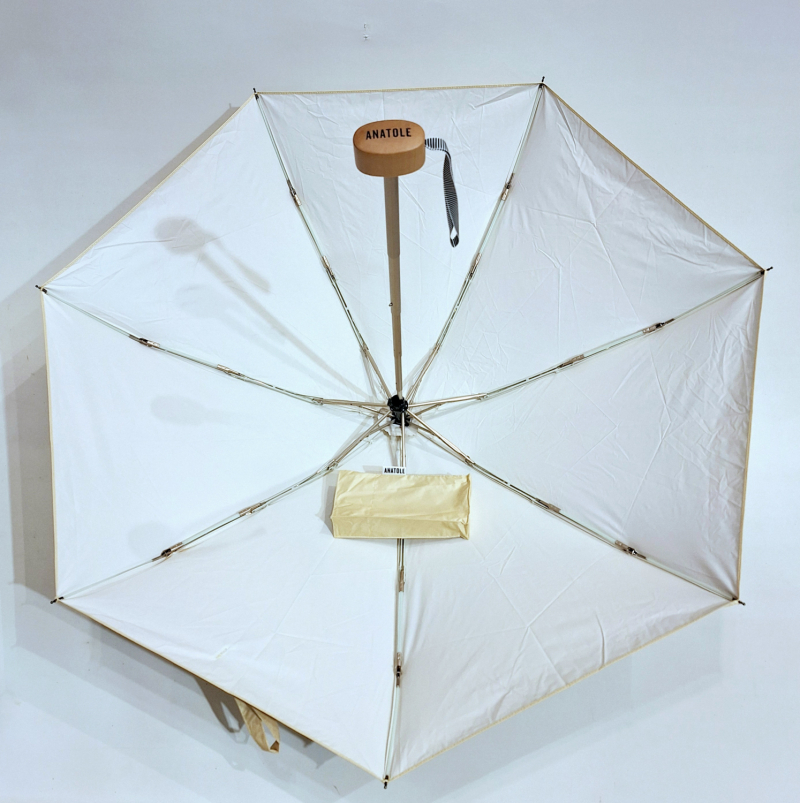 Mini parapluie ANTI UV 100% uni jaune& ivoire Ombrelle Lumen / Anatole - 250g Légère & solide