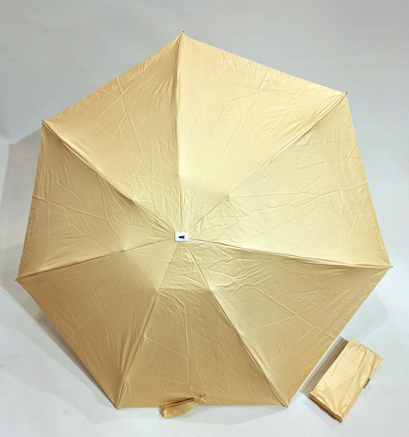 Mini parapluie ANTI UV 100% uni jaune& ivoire Ombrelle Lumen / Anatole - 250g Légère & solide