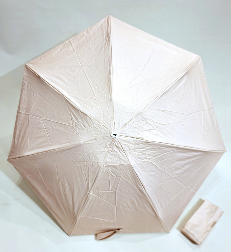 Mini parapluie-ANTI UV 100% uni rose poudré & ivoire - Petite Ombrelle Naos / Anatole - 250g Légère & résistante 