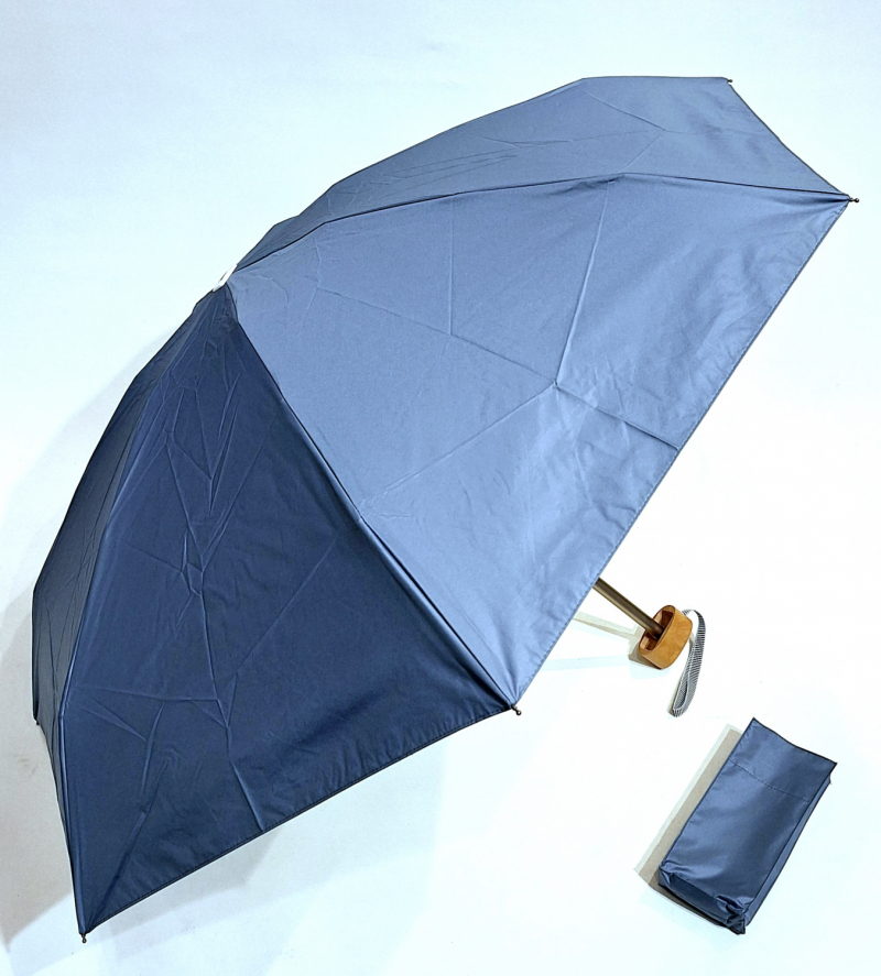 Mini parapluie-ANTI UV 100% uni bleu gris & ivoire - Petite Ombrelle Naos / Anatole - 250g Légère & résistante 