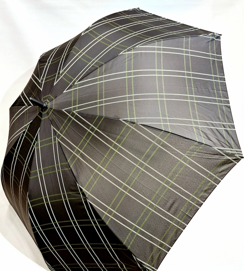 Parapluie grand golf automatique noir écossais blanc & rouge pgn courbe Ezpeleta - XXl 130cm & résistant