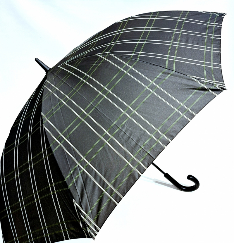 Parapluie grand golf automatique noir écossais blanc & rouge pgn courbe Ezpeleta - XXl 130cm & résistant