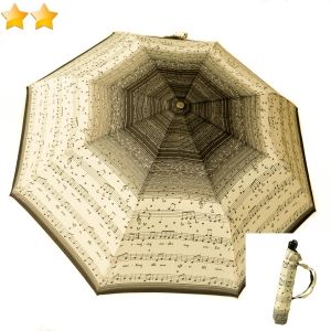 parapluie mini pliant open close ivoire impression notes de musique P.Vaux français, léger et résistant