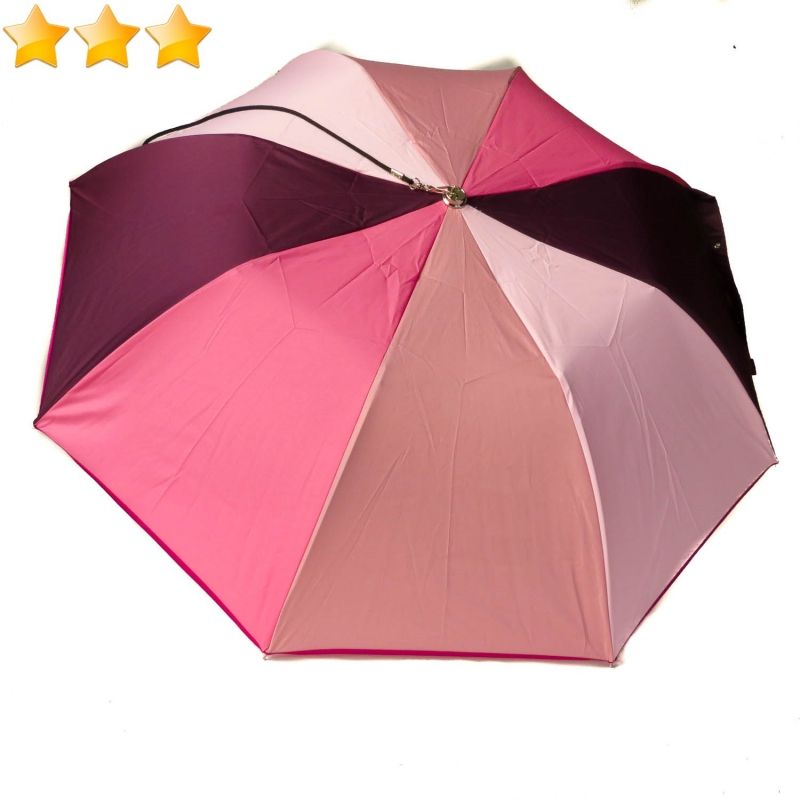 Parapluie Guy de Jean bandoulière pliant auto dégradé prune et rose, robuste qui ne se retourne pas