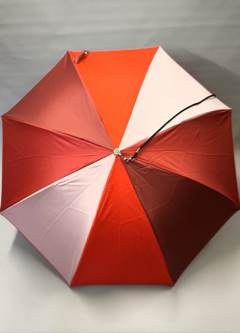 Parapluie pliant bandoulière automatique dégradé à tranche marron beige Guy de Jean - robuste & anti vent