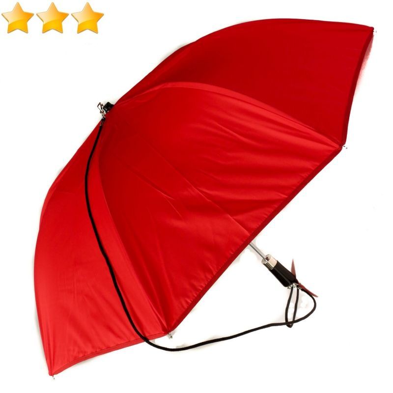 Parapluie pliant automatique uni rouge carmin à bandoulière Guy de Jean - robuste et durable