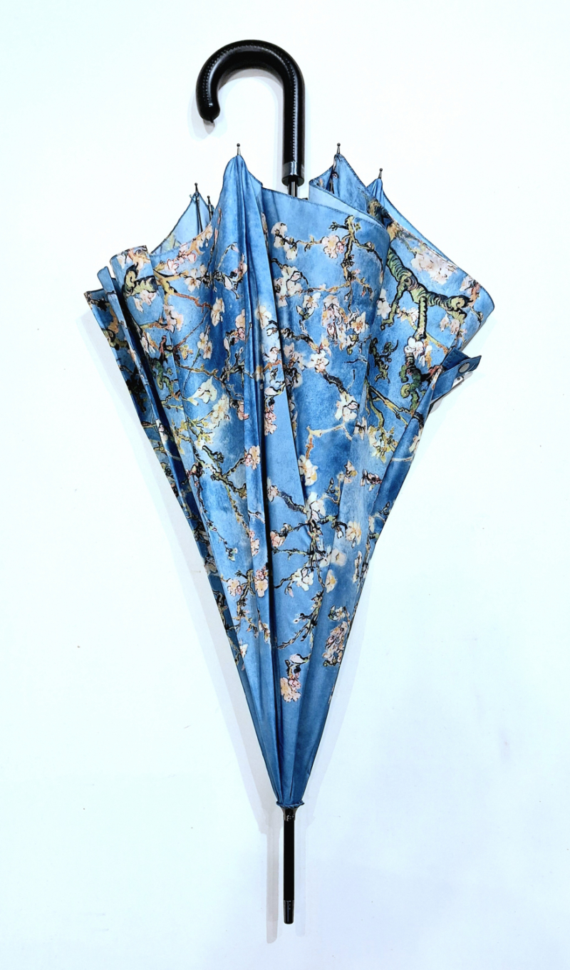Parapluie long automatique bleu impressionniste Vangogh fleurs Japonisant Guy de Jean - Léger et solide