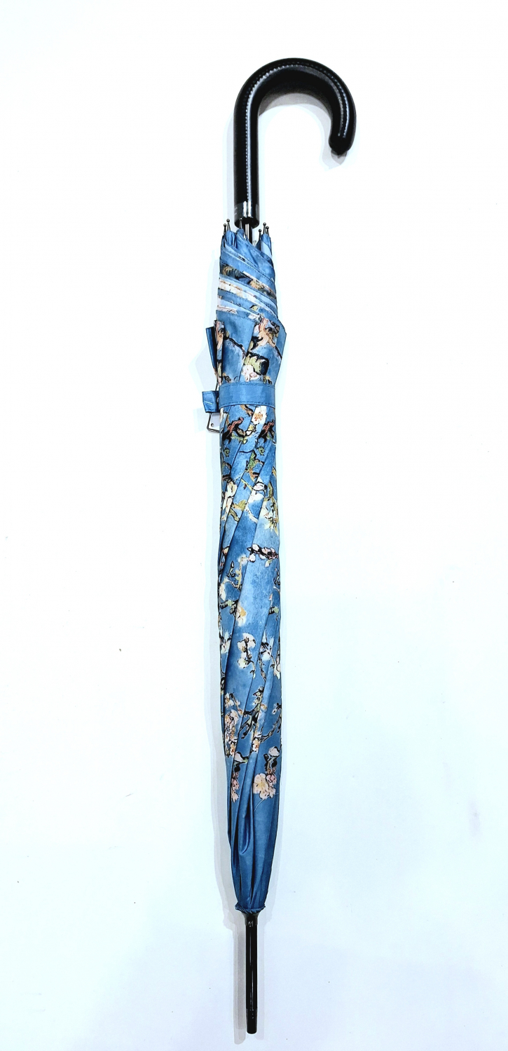 Parapluie long automatique bleu impressionniste Vangogh fleurs Japonisant Guy de Jean - Léger et solide