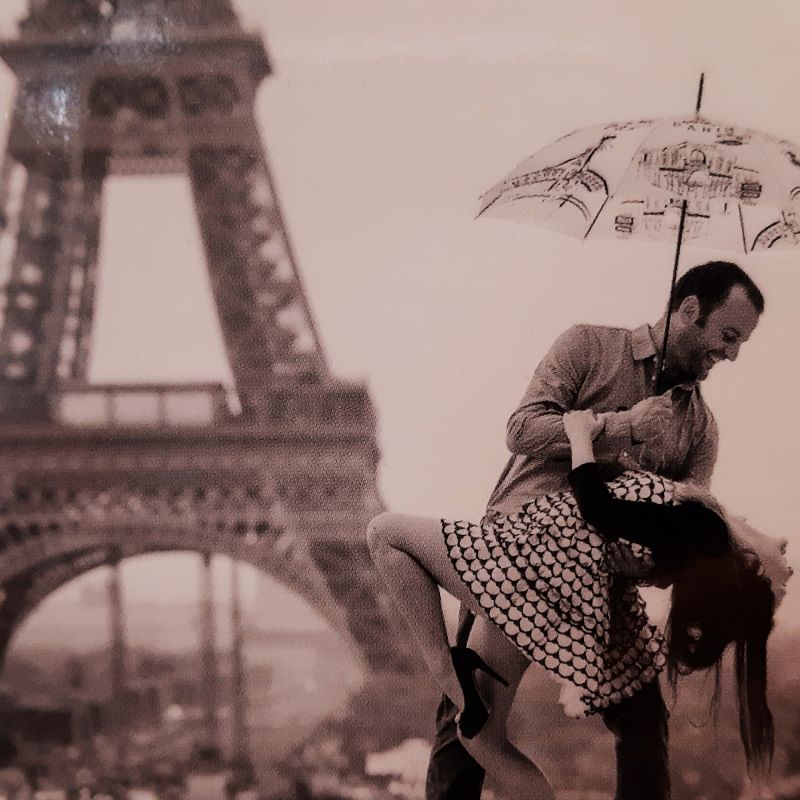 Parapluie Paris long automatique impression ivoire Tour Eiffel Guy de Jean, léger et solide