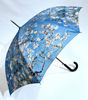 Parapluie long automatique bleu impressionniste Vangogh fleurs Japonisant Guy de Jean - Léger et solide