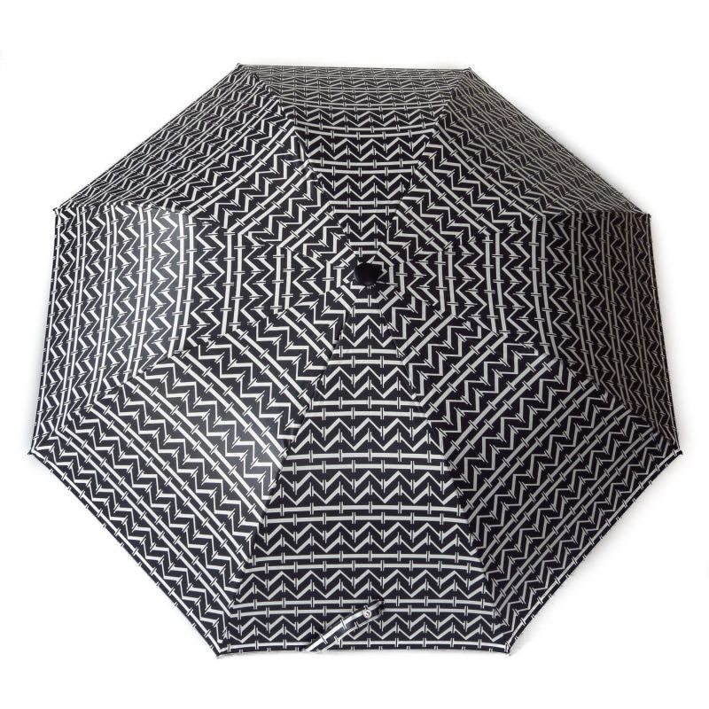 Parapluie pliant automatique noir impression graphique Knirps, robuste et grand