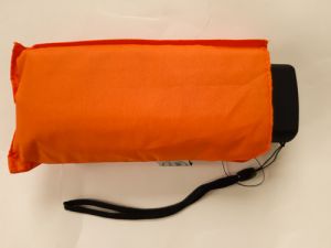 Mini parapluie de poche plat compact orange manuel Chic il pleut 16cm & 200g, léger et solide 