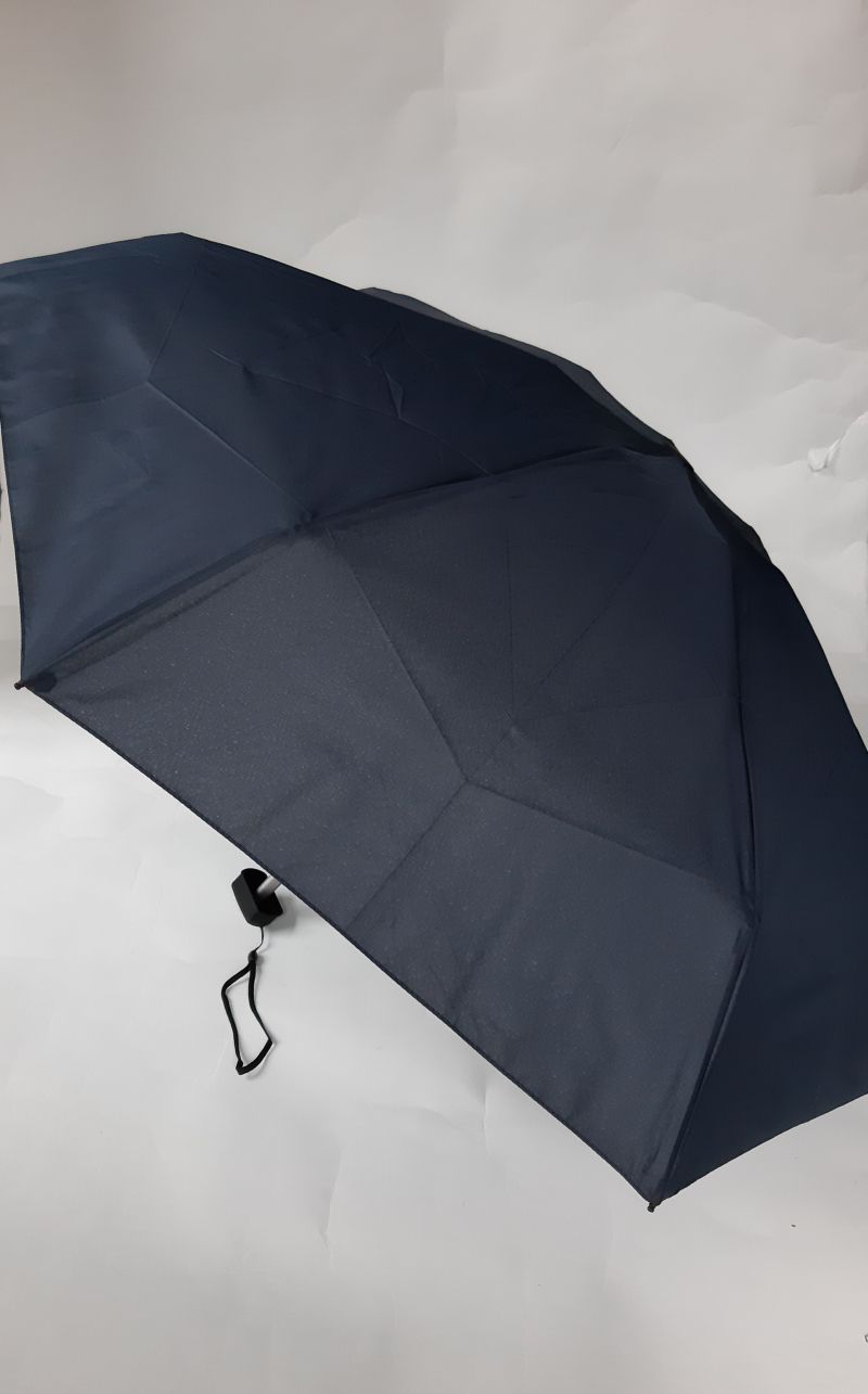 Mini parapluie de poche pliant plat 16 cm bleu marine Chic il pleut, léger 200g et solide