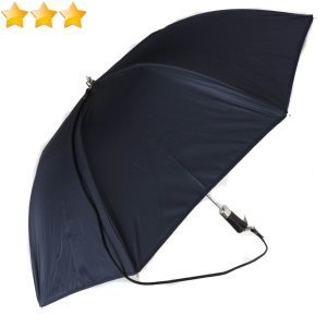 Parapluie pliant automatique bleu marine à bandoulière solide Guy de Jean, léger & anti vent