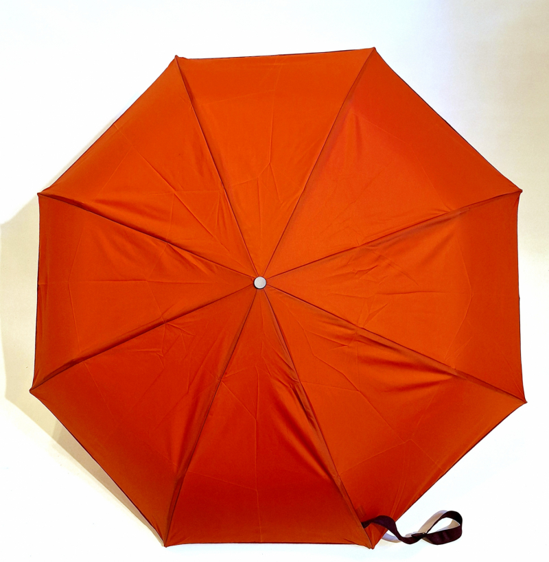 Parapluie pliant automatique uni brique/roux français Piganiol - léger & solide