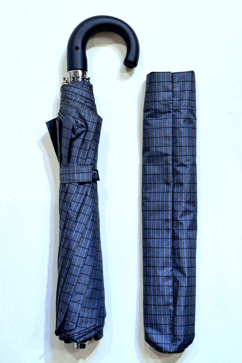 EXCLUSIVITE Parapluie homme pliant gris claire automatique bleu ciel pgn noire Ezpeleta - Résistant 10 branches 