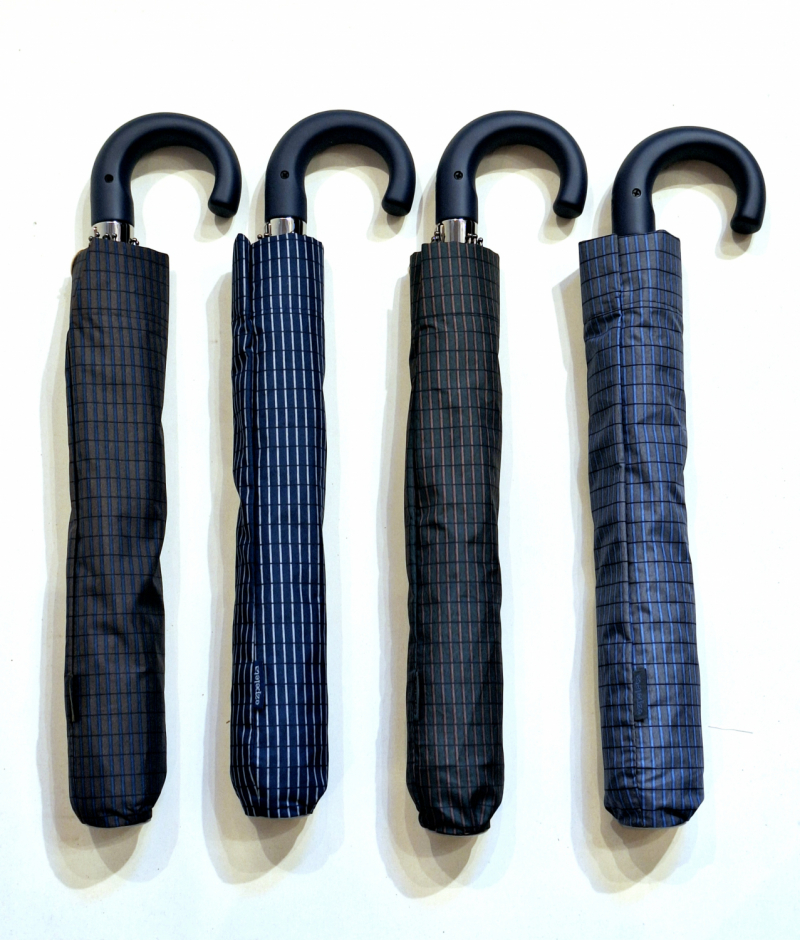 EXCLUSIVITE Parapluie homme pliant gris claire automatique bleu ciel pgn noire Ezpeleta - Résistant 10 branches 