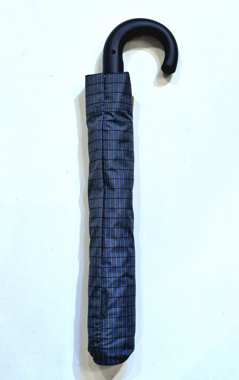 EXCLUSIVITE Parapluie homme pliant gris claire automatique bleu ciel pgn noire Ezpeleta - Résistant 10 branches 