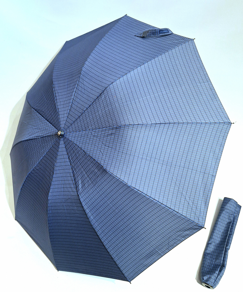 EXCLUSIVITE Parapluie homme pliant gris claire automatique bleu ciel pgn noire Ezpeleta - Résistant 10 branches 