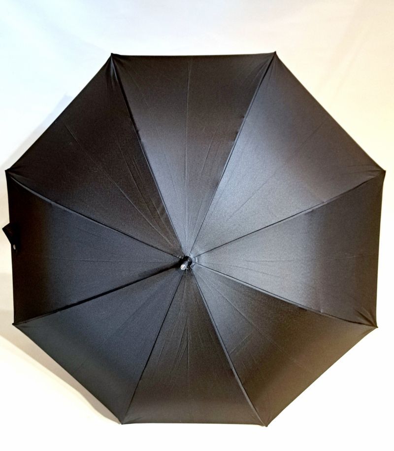 Parapluie à tête de LOUP long automatique noir poignée bois Guy de Jean - original & résistant