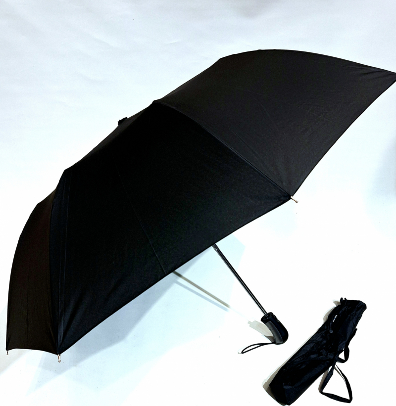 Parapluie pliant XXL golf noir automatique poignée ergonomique 110cm + housse portable - léger & résistant