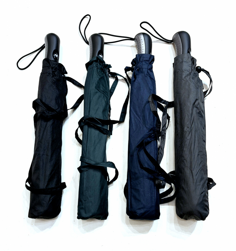 Parapluie pliant XXL golf noir automatique poignée ergonomique 110cm + housse portable - léger & résistant