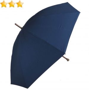 Parapluie de BERGER authentique en coton bleu à 9 branches en bambou anti uv à 100% - Robuste & d'Aurillac